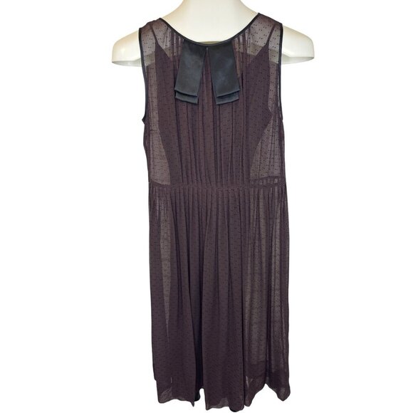Malene Birger Sheer Silk Dress Ribbon Accent Collar Ladies Size 36 / 6US Sheer - Picture 11 of 11